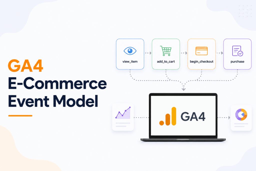 What is the GA4 e-commerce event model?