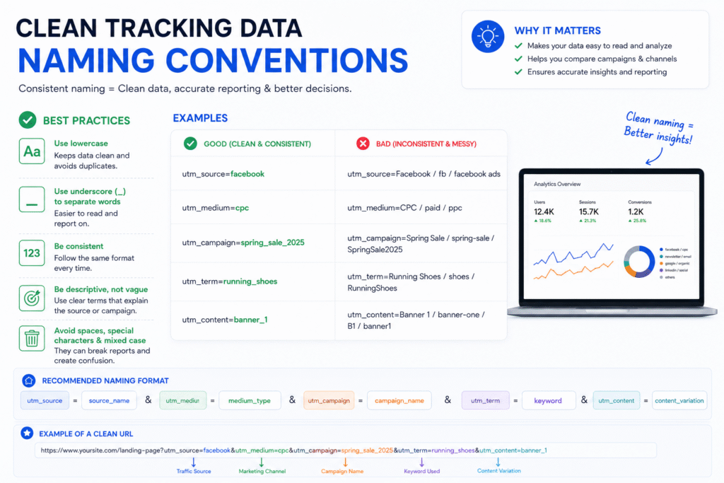 The clean tracking data naming conventions