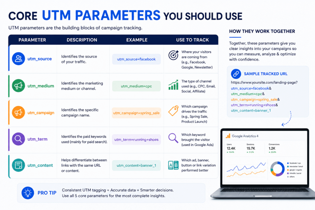 The core UTM parameters that you must use