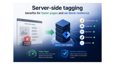 Server-side tagging benefits for faster pages and ad-block resilience